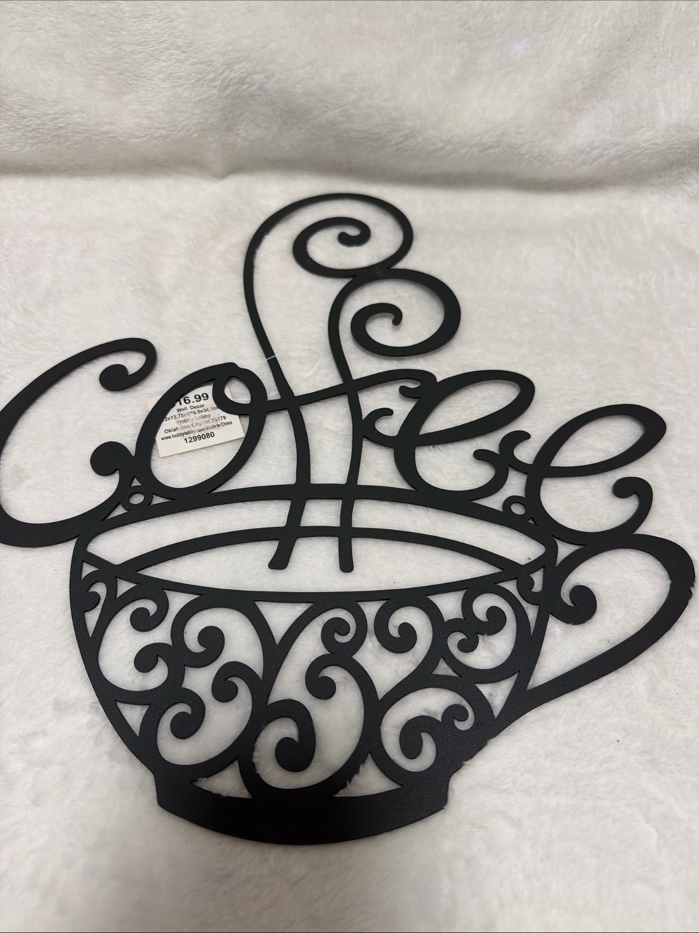 Decorative Black/Charcoal Gray Coffee Wall Art - Elegant Cup Design